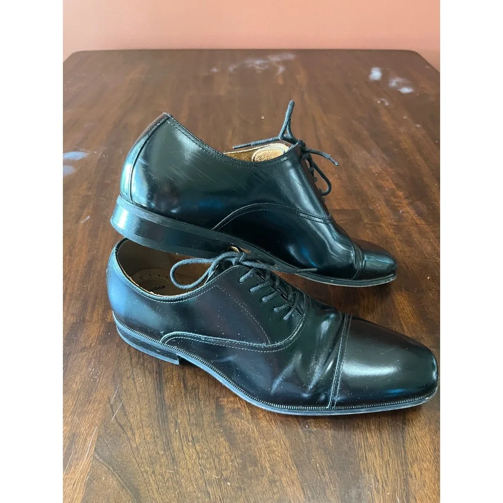 Florsheim Mens Black Leather Cap Toe Oxford Dress Shoes 11528-001 Size 8.5 D